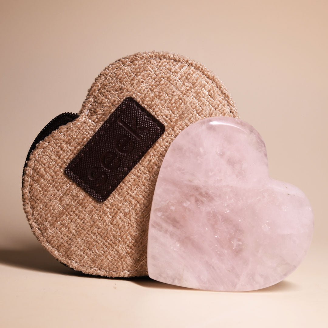 seek skincare rose quartz guasha is made out of natural rose quartz which comes in a luxurious sustainable pouch, which keeps it safe and easy to carry around.